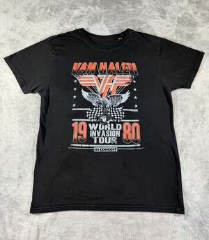 Van Halen 1980 World Invasion Tour Concert Graphic T-Shirt, L
